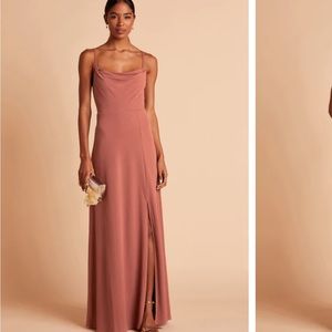 Birdy grey ash crepe bridesmaid dress in desert rose.